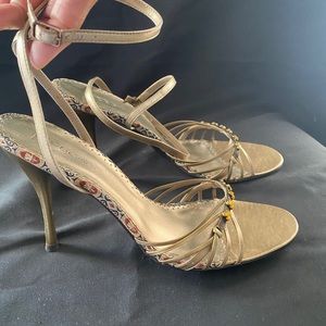 BCBGirls gold ankle strap sandals